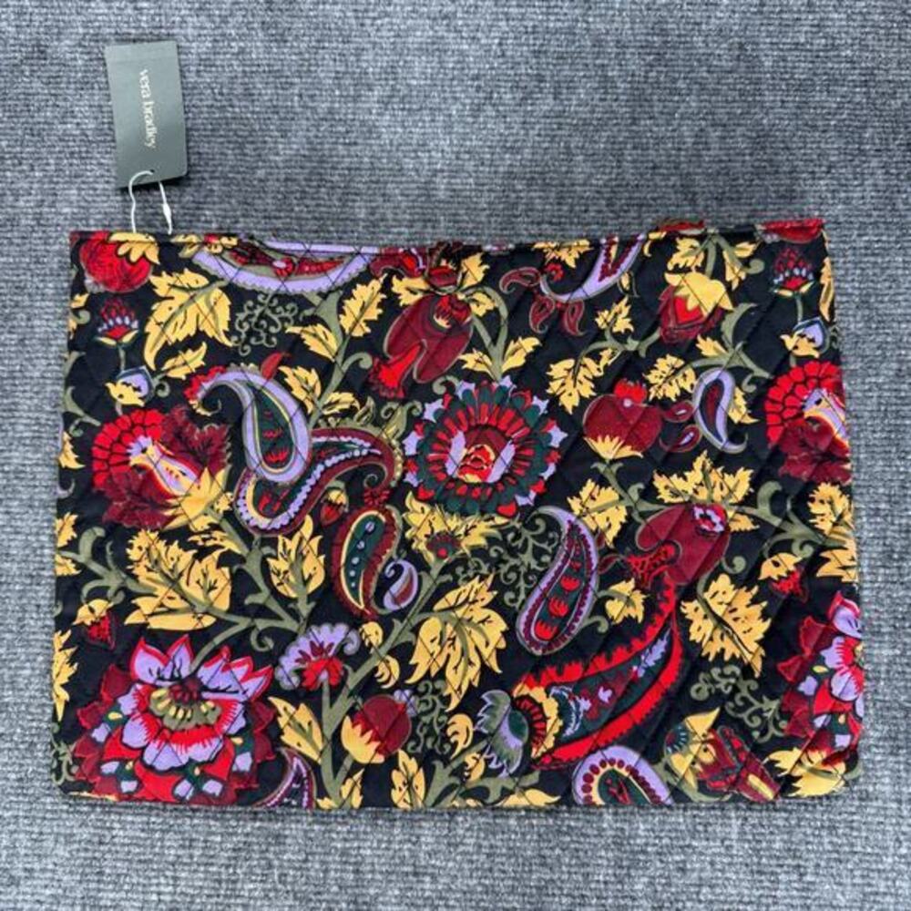 Vera Bradley Laptop Insert Sleeve Quilted Cotton Midnight Garden Paisley New